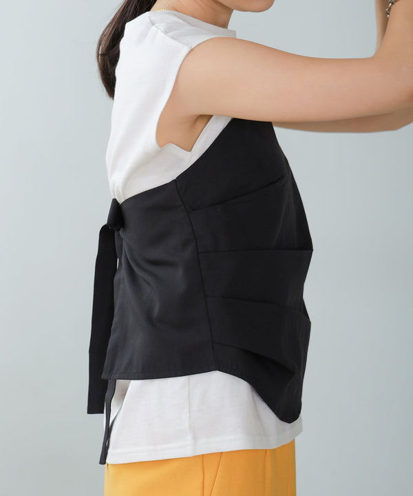 レイヤード風ビスチェカットソー