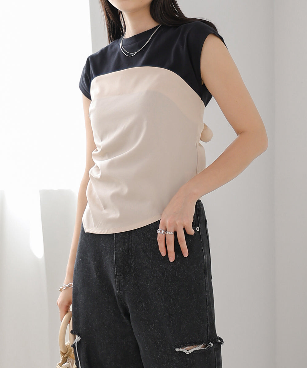 レイヤード風ビスチェカットソー
