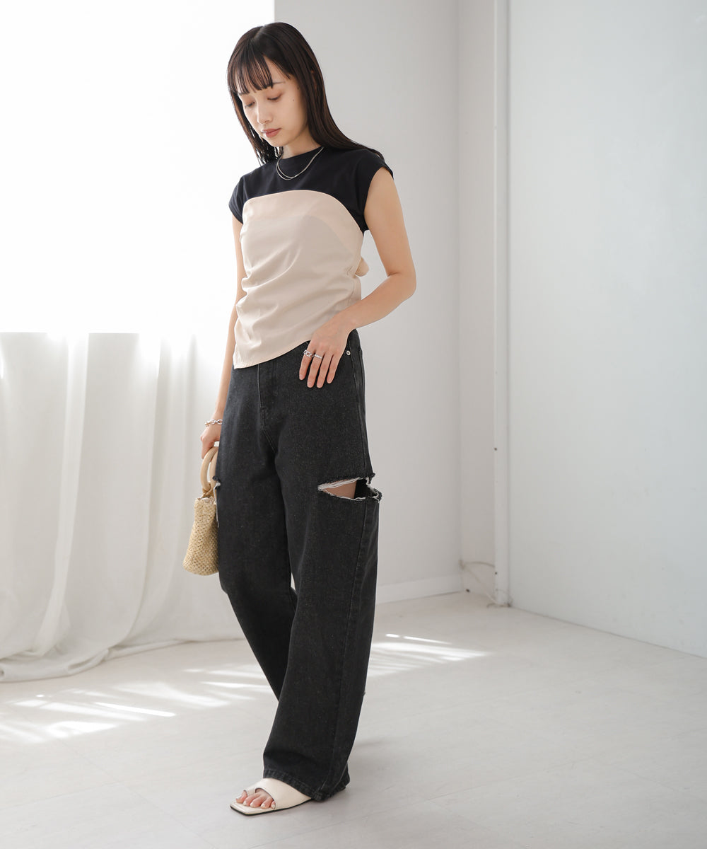 レイヤード風ビスチェカットソー