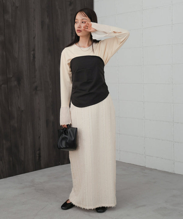 レイヤード風ビスチェカットソー