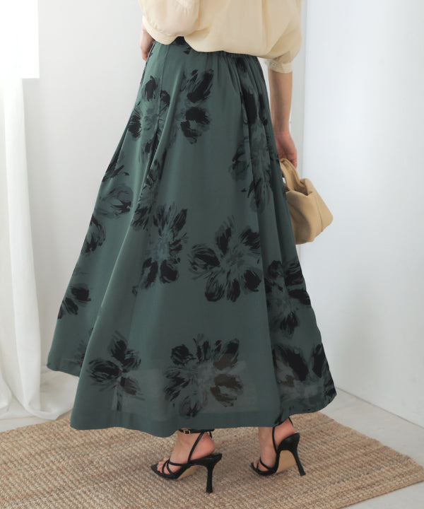 プリントフレアタックスカート