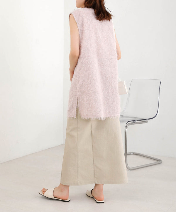 SHEER SHAGGY VEST