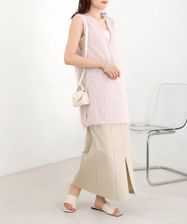 SHEER SHAGGY VEST