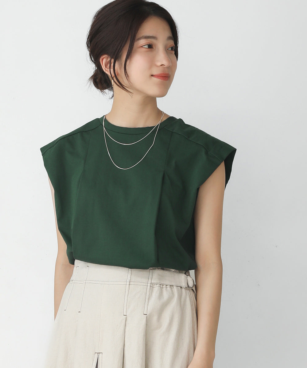 BouJeloud 前タックシンプルカットソー