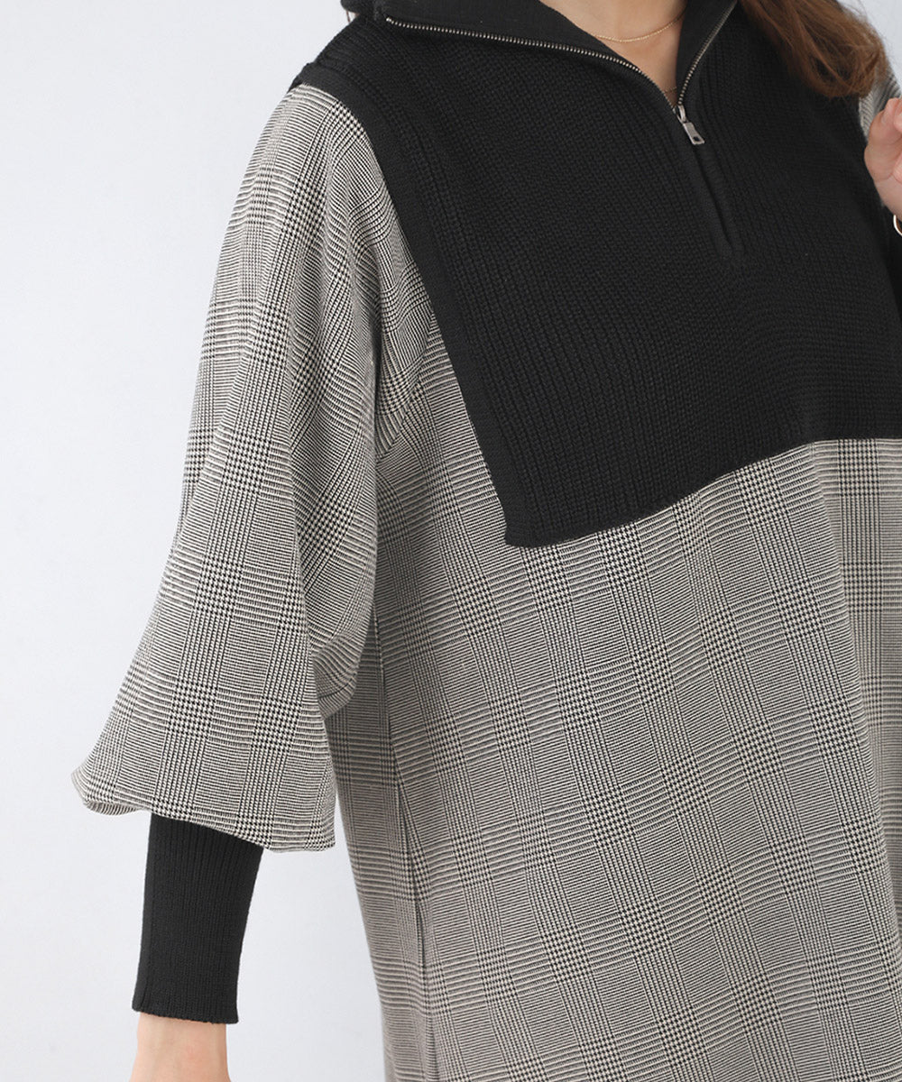 [LOOK掲載]ニットドッキングシャツチュニック