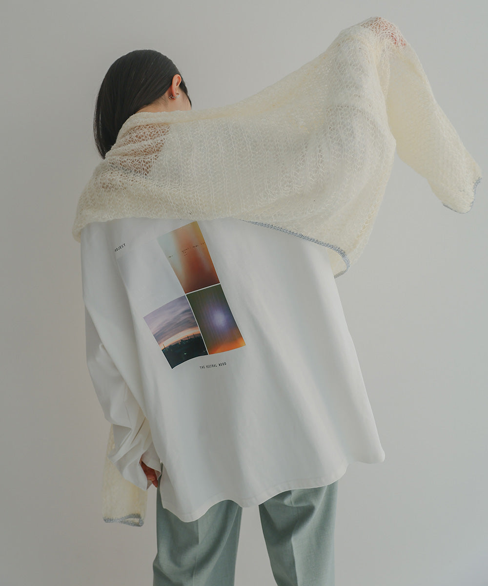 透かし編みニットトップス