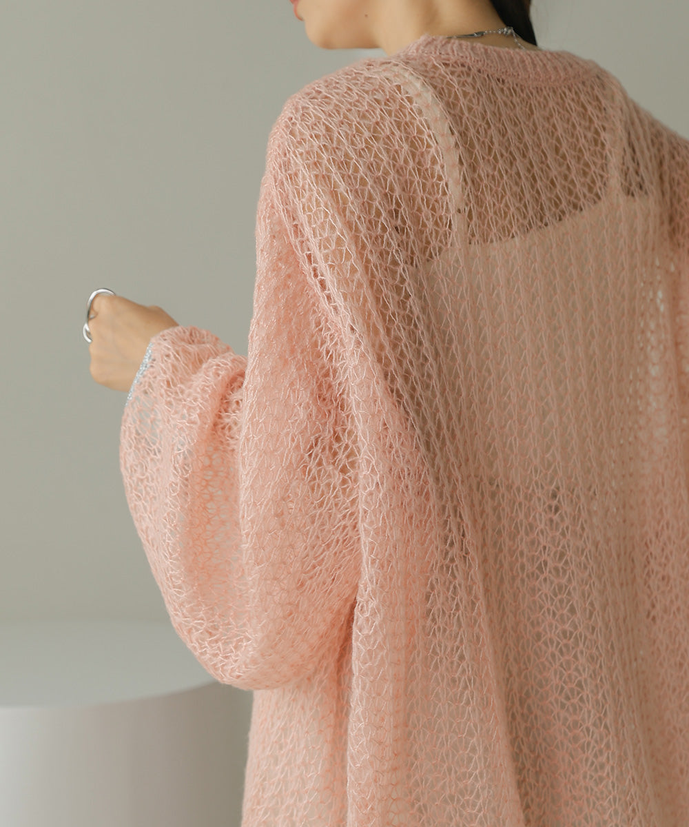 透かし編みニットトップス