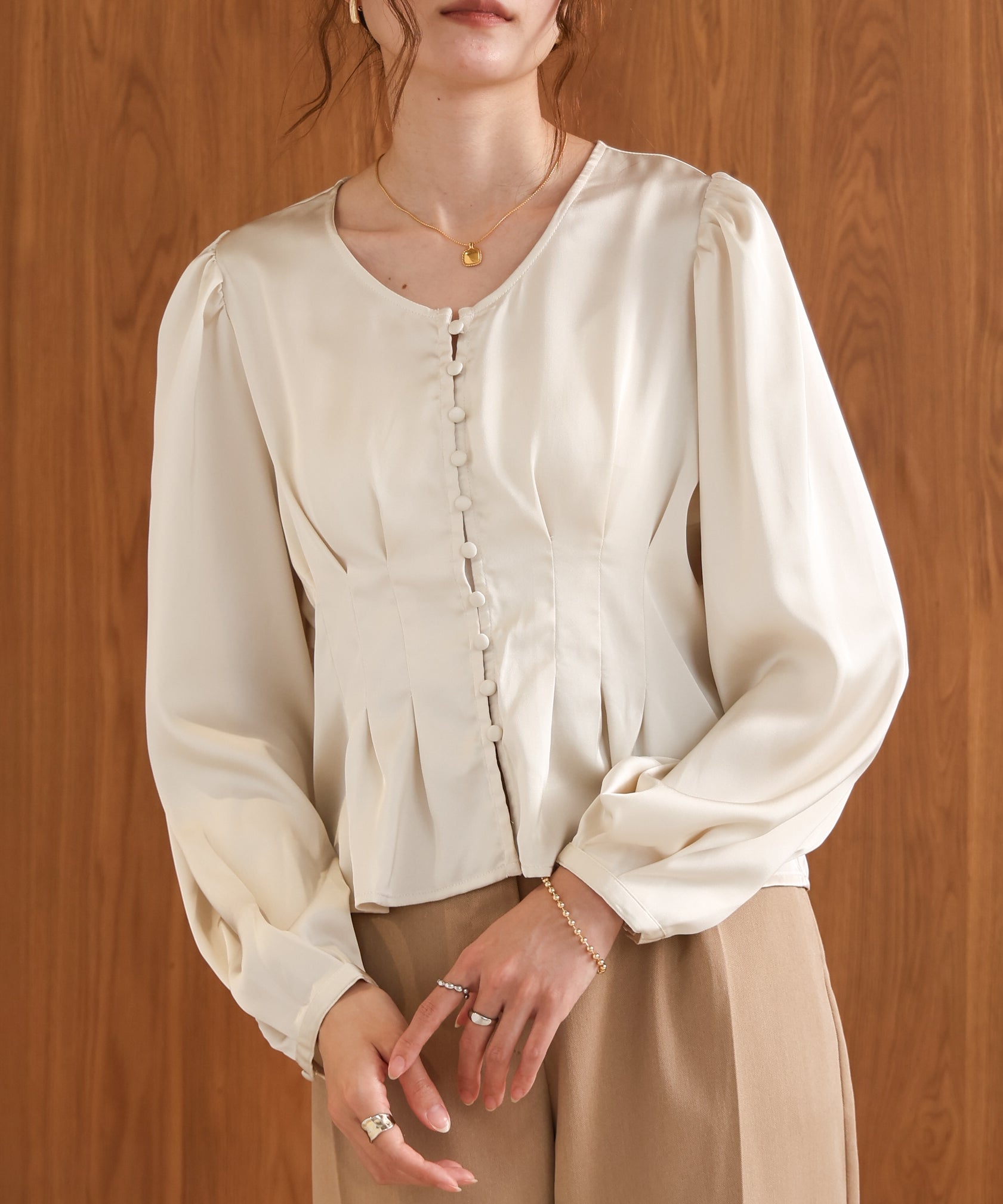 epa tuck tuck blouse エパブラウス白