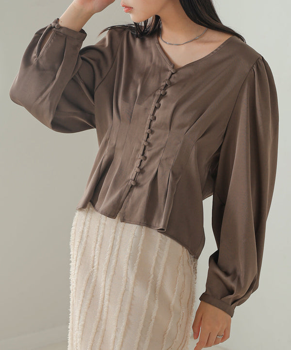 WAIST TUCK PEPLUM BLOUSE