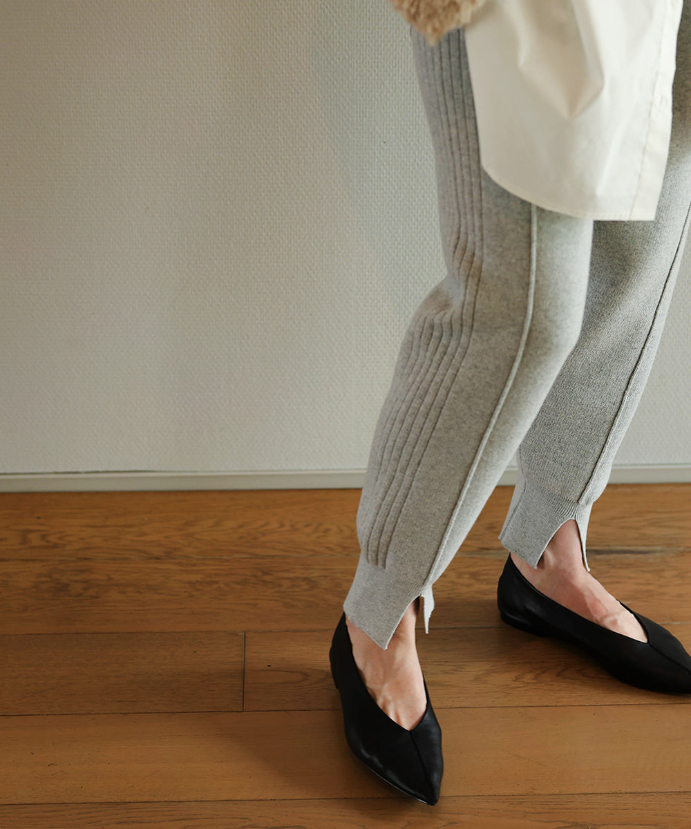 LOOK掲載]AIR COTTON Wジャガードリブ切替パンツ