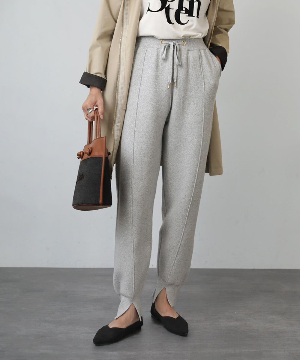 [LOOK掲載]AIR COTTON Wジャガードリブ切替パンツ