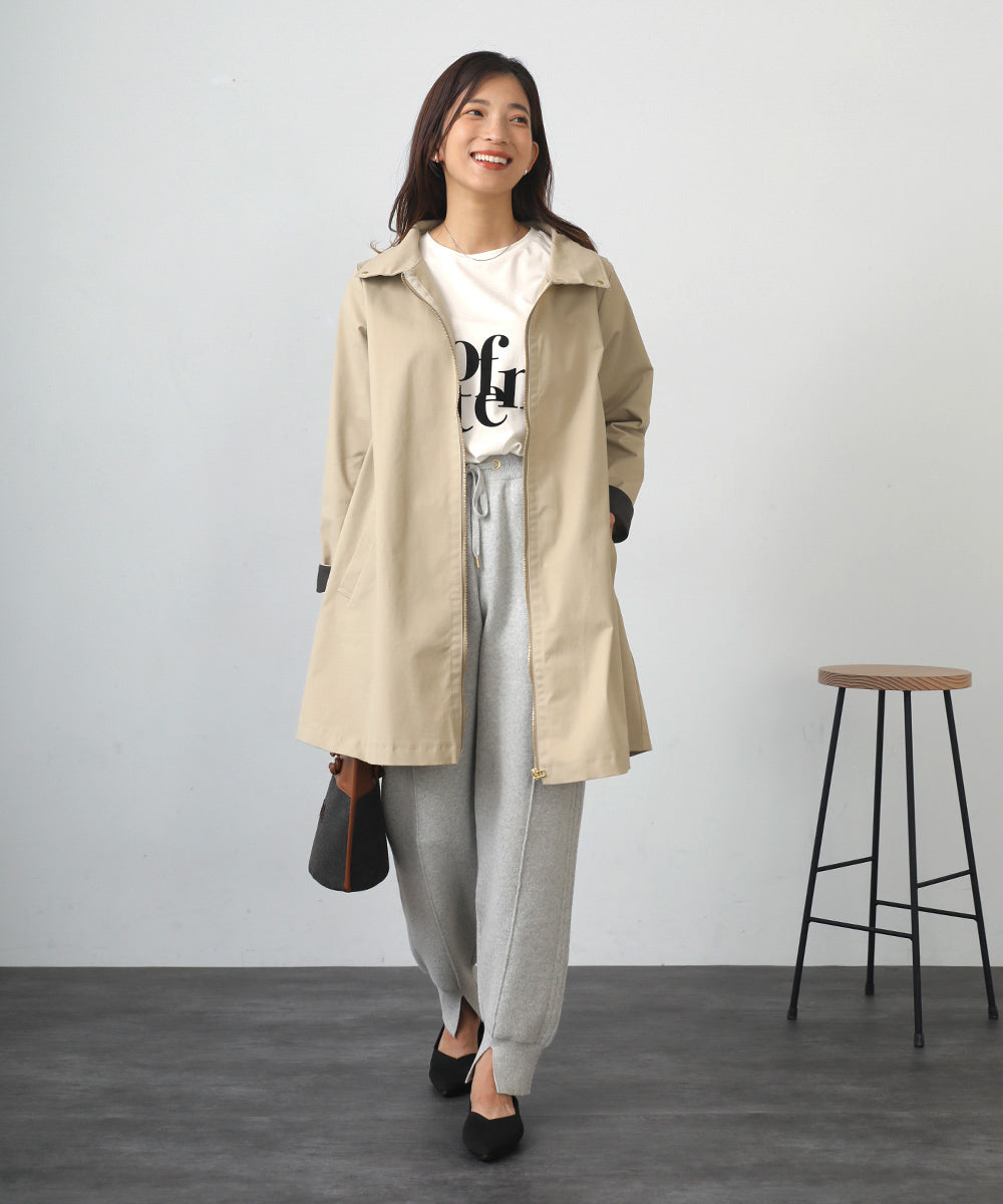 [LOOK掲載]AIR COTTON Wジャガードリブ切替パンツ
