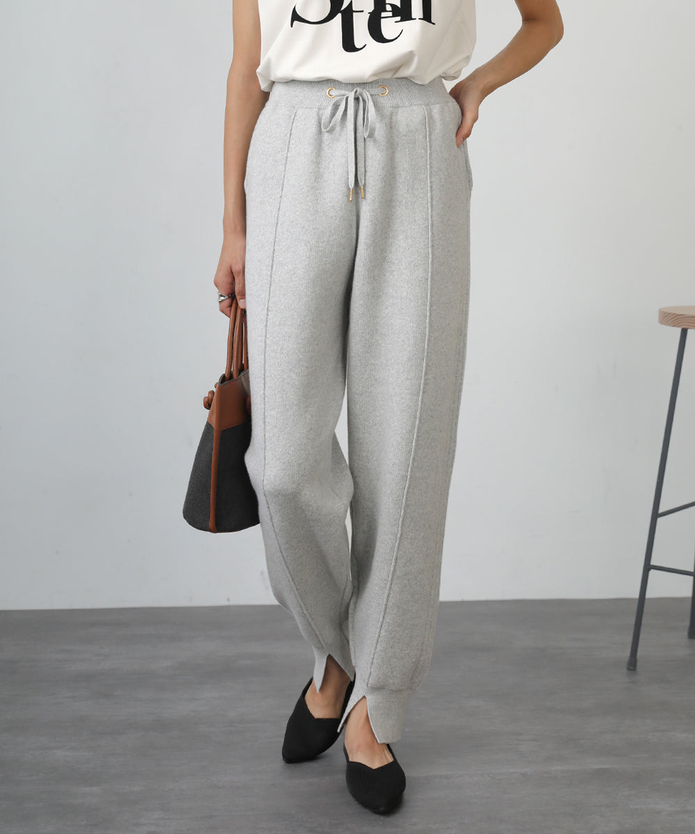 [LOOK掲載]AIR COTTON Wジャガードリブ切替パンツ