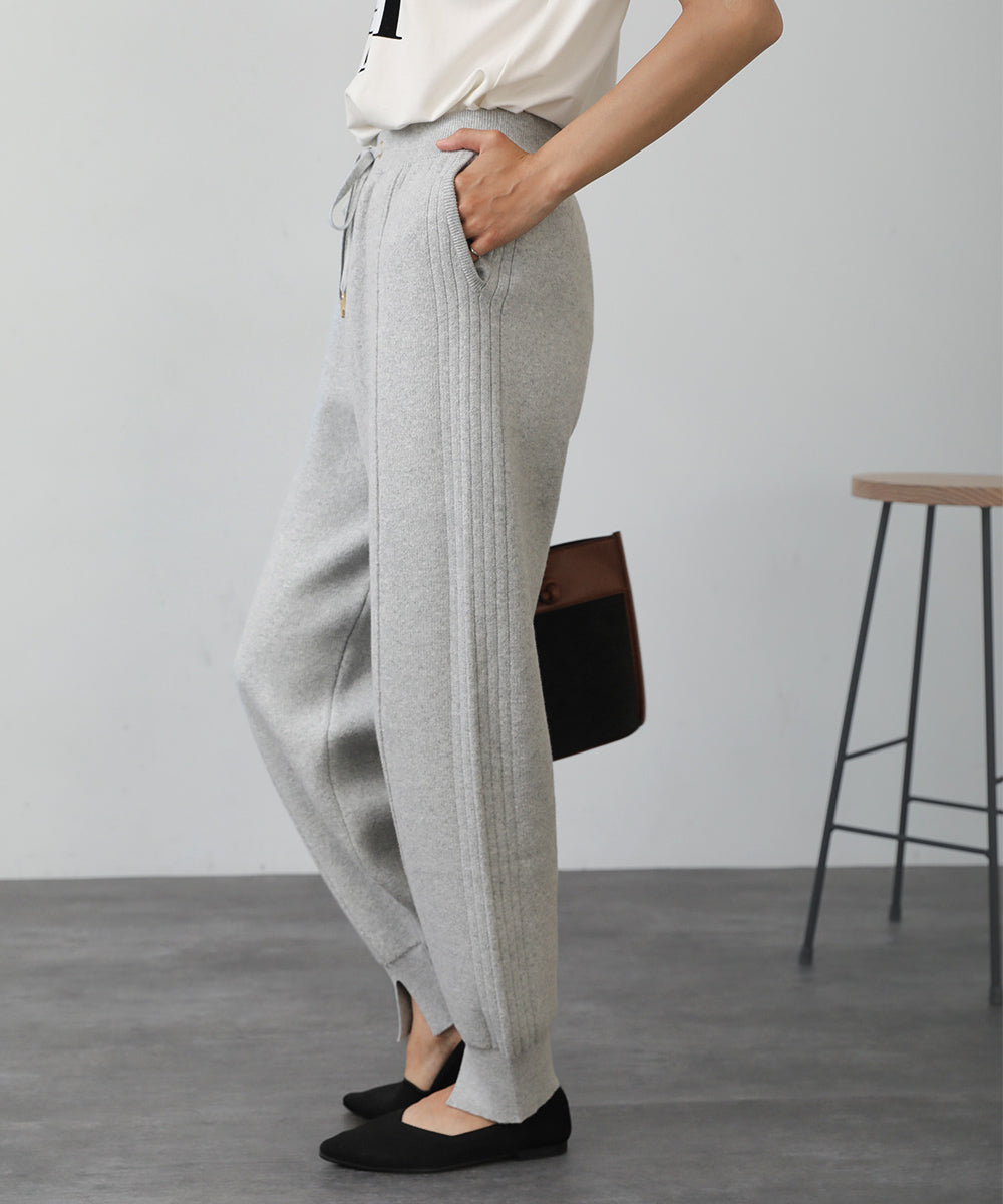 [LOOK掲載]AIR COTTON Wジャガードリブ切替パンツ