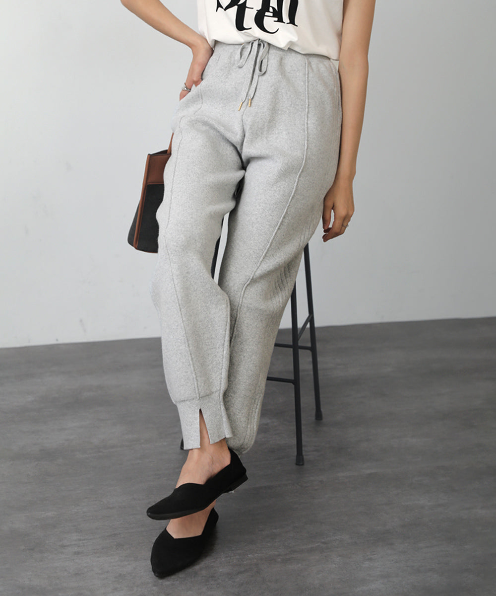 [LOOK掲載]AIR COTTON Wジャガードリブ切替パンツ