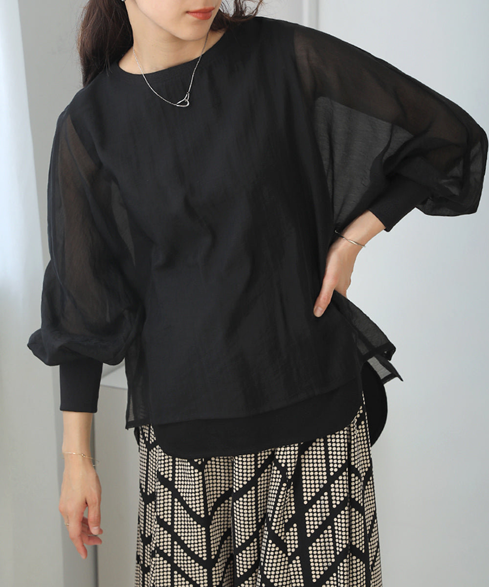 BouJeloud シアーレイヤードトップス