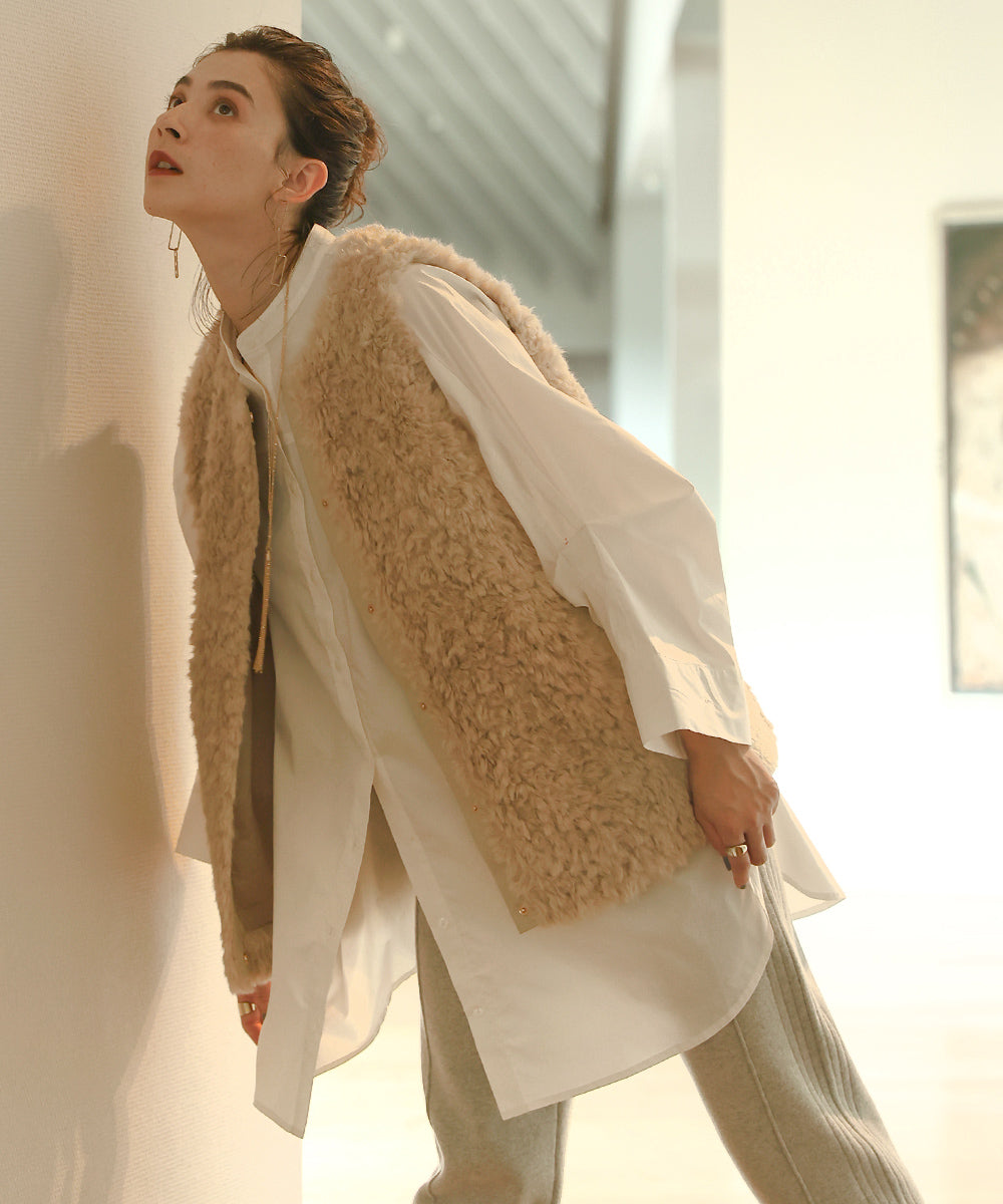 [LOOK掲載]タックスリーブシャツチュニック