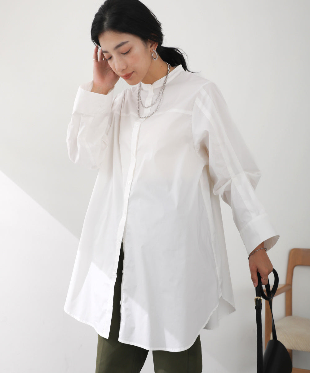 [LOOK掲載]タックスリーブシャツチュニック