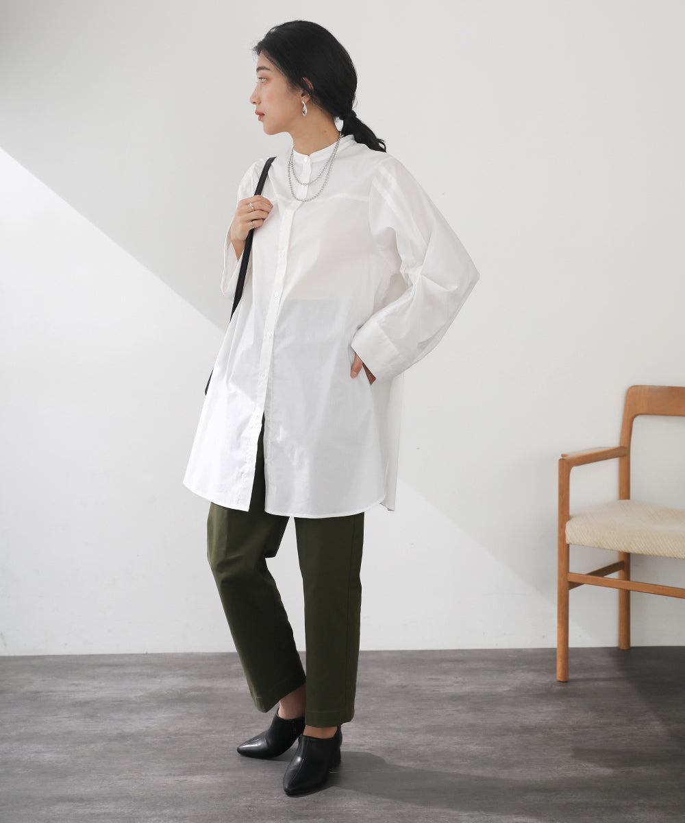 [LOOK掲載]タックスリーブシャツチュニック