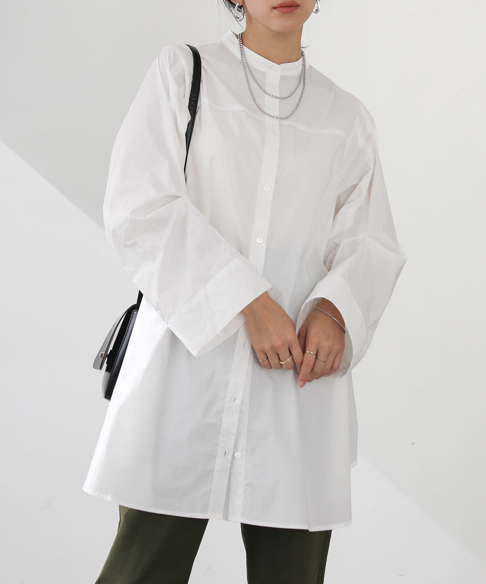 [LOOK掲載]タックスリーブシャツチュニック