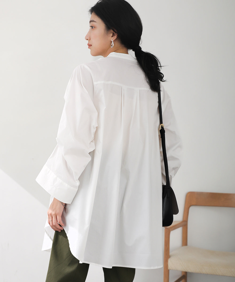 [LOOK掲載]タックスリーブシャツチュニック