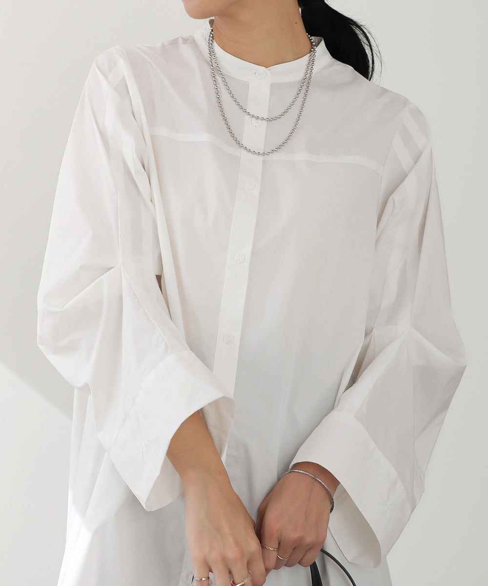 [LOOK掲載]タックスリーブシャツチュニック