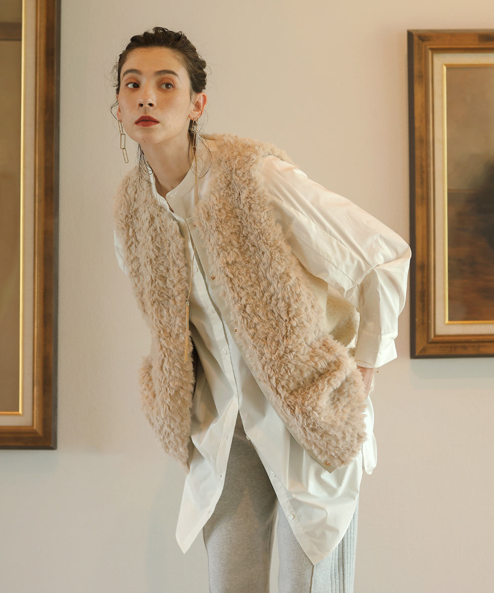 [LOOK掲載]タックスリーブシャツチュニック