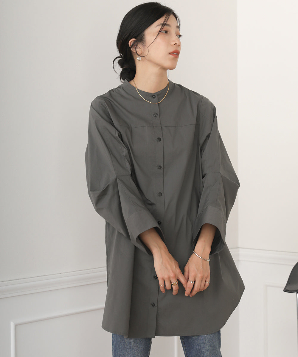[LOOK掲載]タックスリーブシャツチュニック