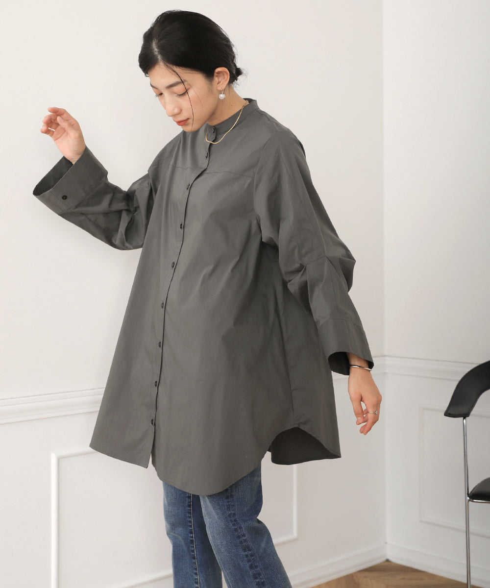 [LOOK掲載]タックスリーブシャツチュニック
