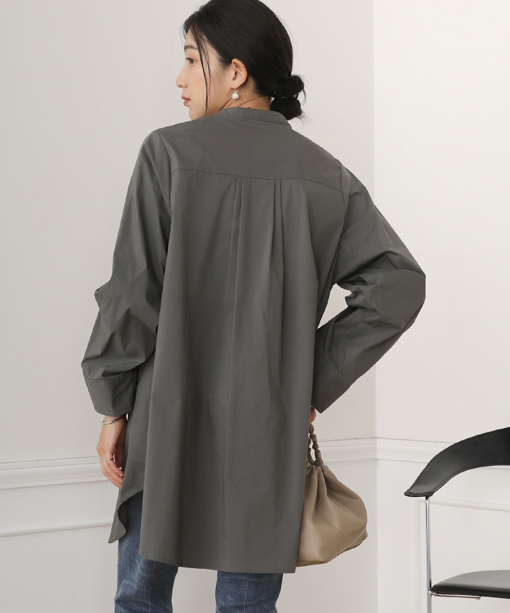 [LOOK掲載]タックスリーブシャツチュニック