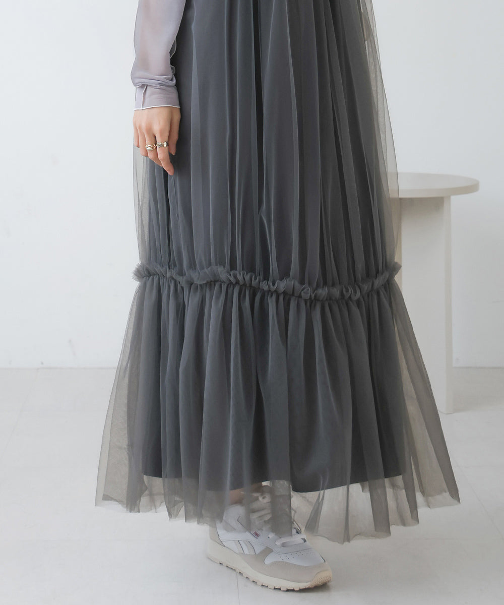 TULLE TIERED CAMISOLE ONEPIECE