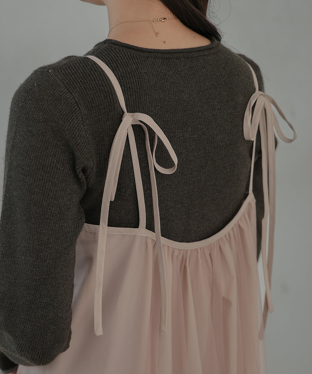 TULLE TIERED CAMISOLE ONEPIECE