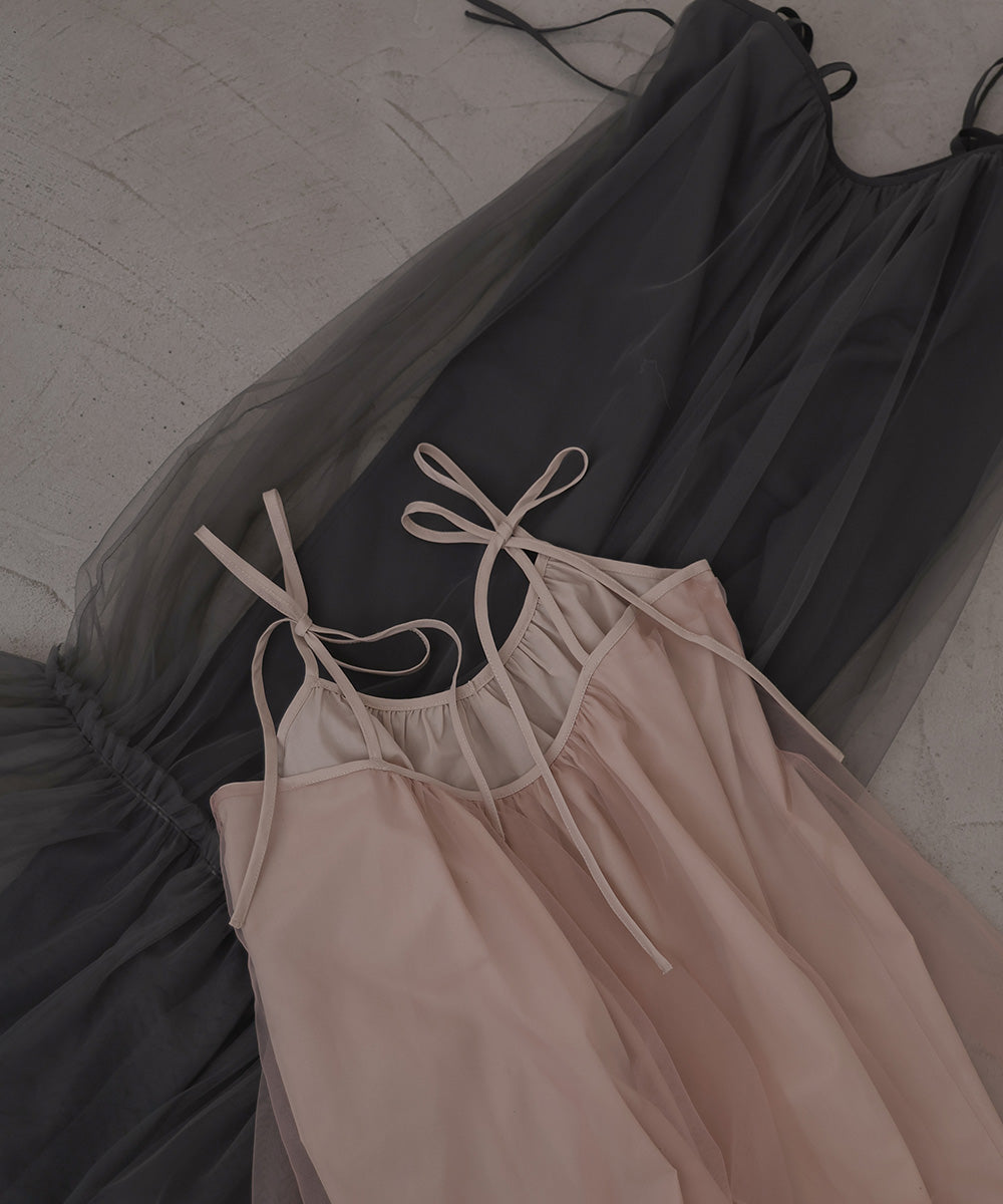 TULLE TIERED CAMISOLE ONEPIECE