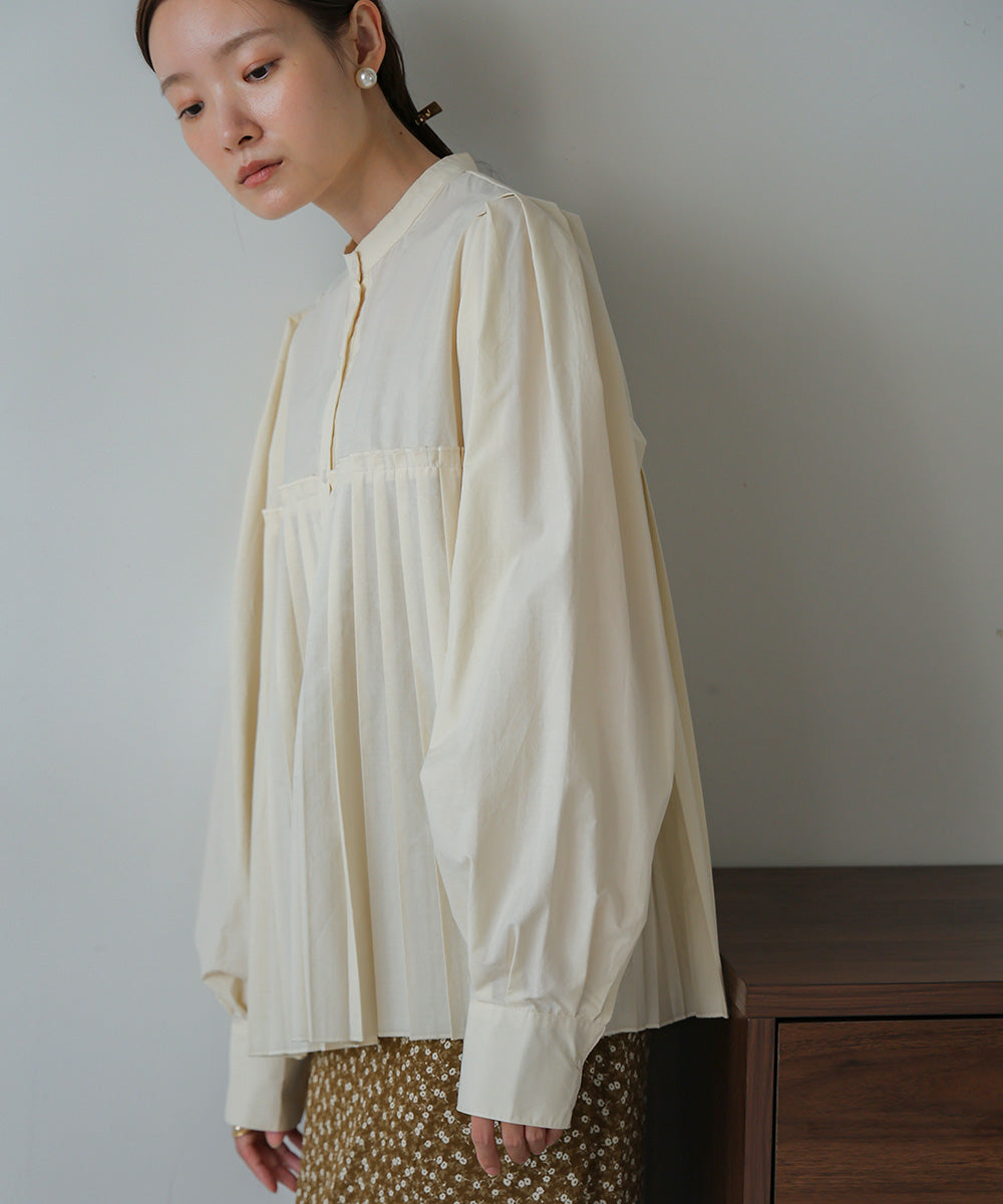 ボリュームスリーブプリーツブラウス