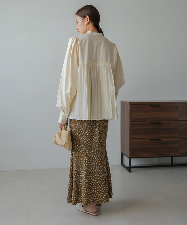 ボリュームスリーブプリーツブラウス