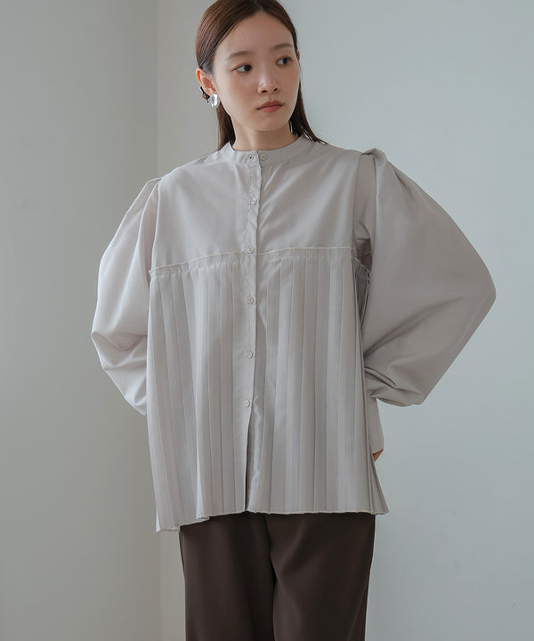 ボリュームスリーブプリーツブラウス