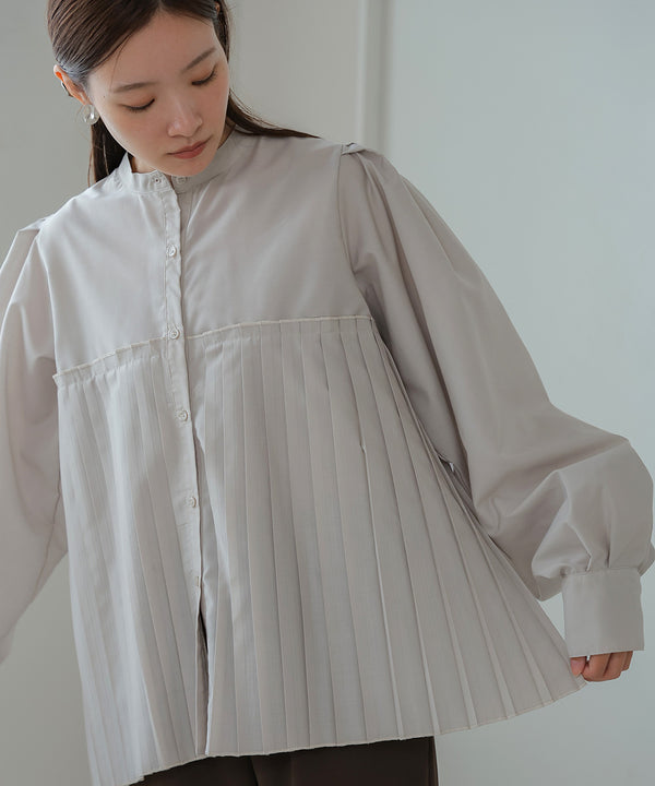 ボリュームスリーブプリーツブラウス