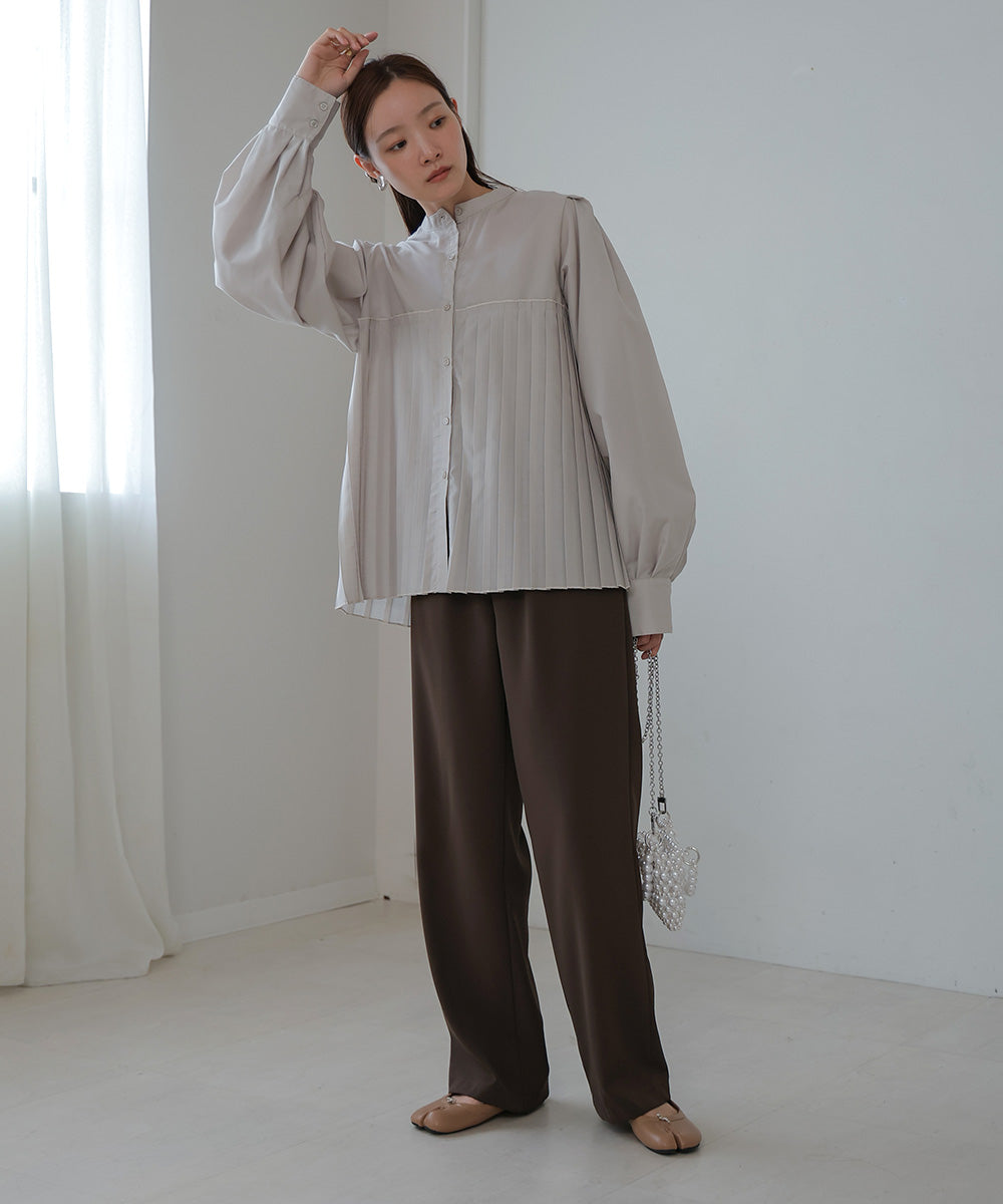 ボリュームスリーブプリーツブラウス