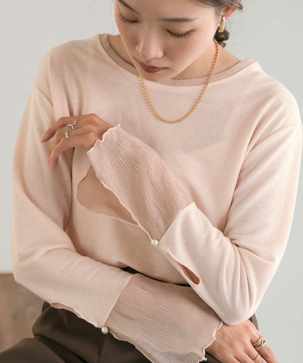 シアースリーブレイヤードトップス