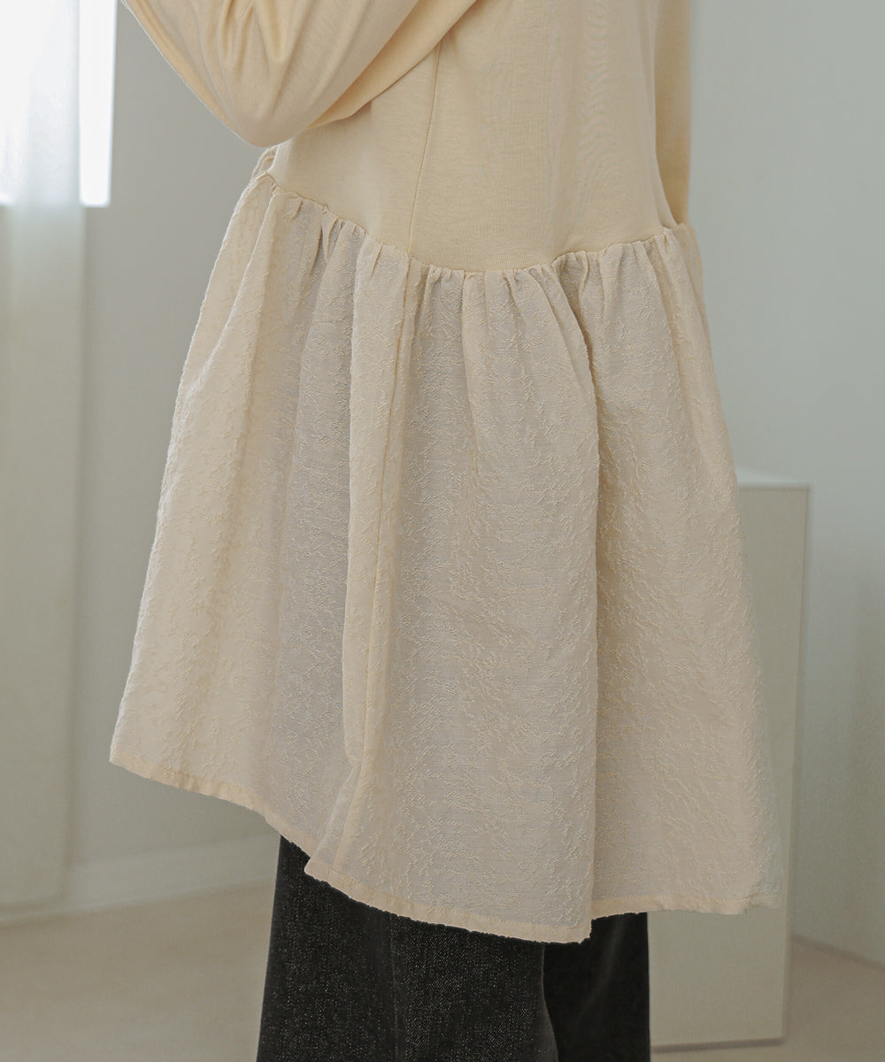 Bab ドットボタンペプラムトップス