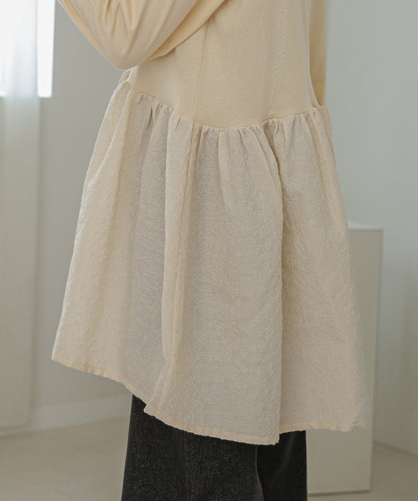 Bab ドットボタンペプラムトップス