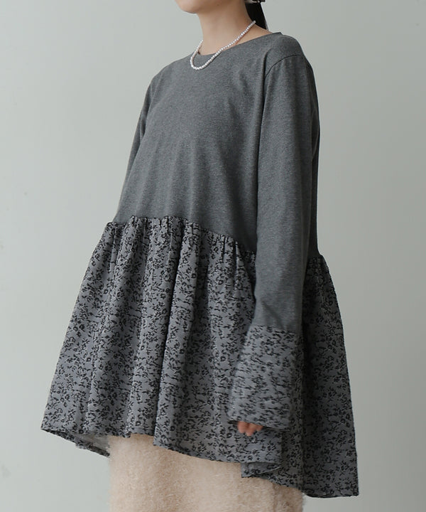 Bab ドットボタンペプラムトップス