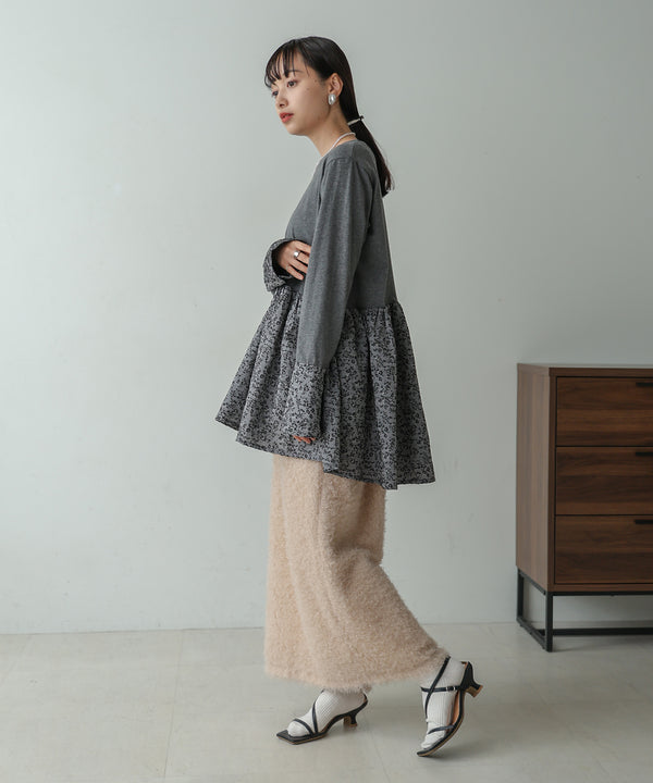 Bab ドットボタンペプラムトップス