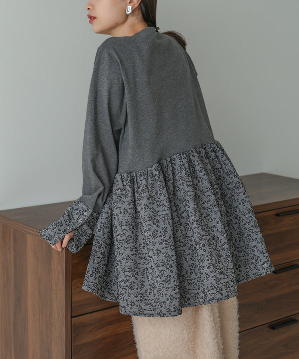 Bab ドットボタンペプラムトップス