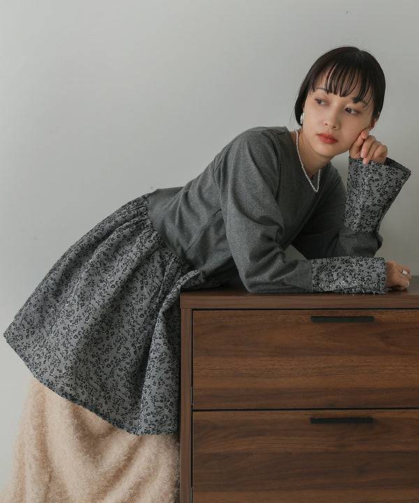 Bab ドットボタンペプラムトップス