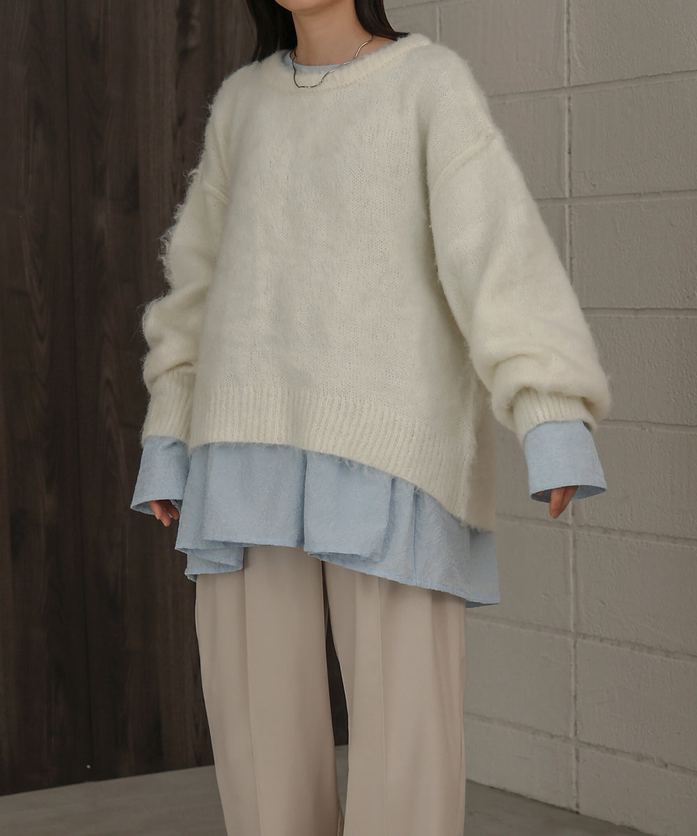 Bab ドットボタンペプラムトップス