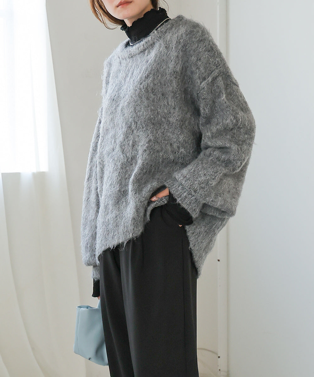 Bab ボリュームスリーブモヘヤライクニット
