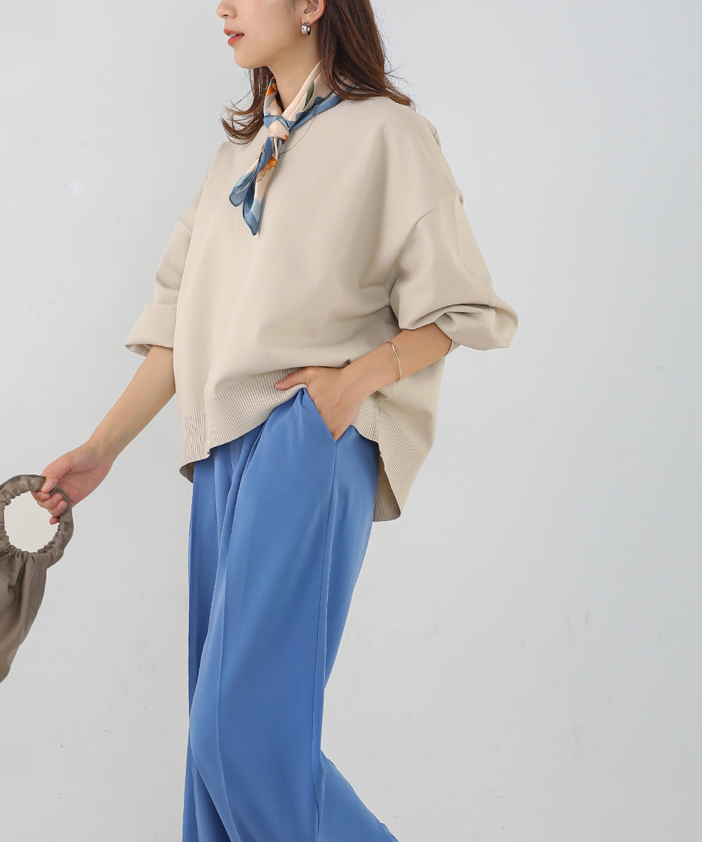 [WEB限定]きれいスウェットニットプルオーバー