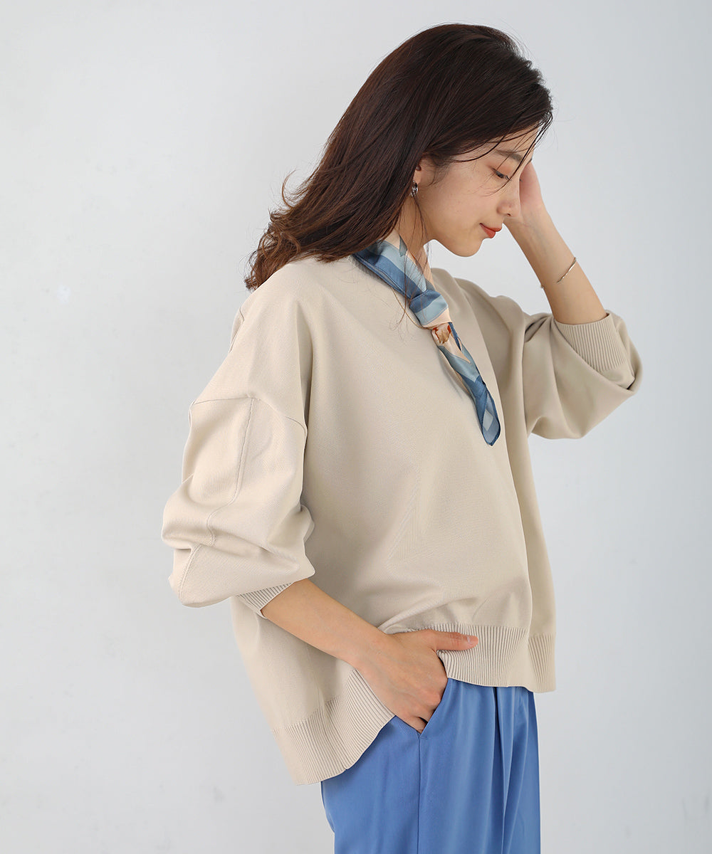 [WEB限定]きれいスウェットニットプルオーバー