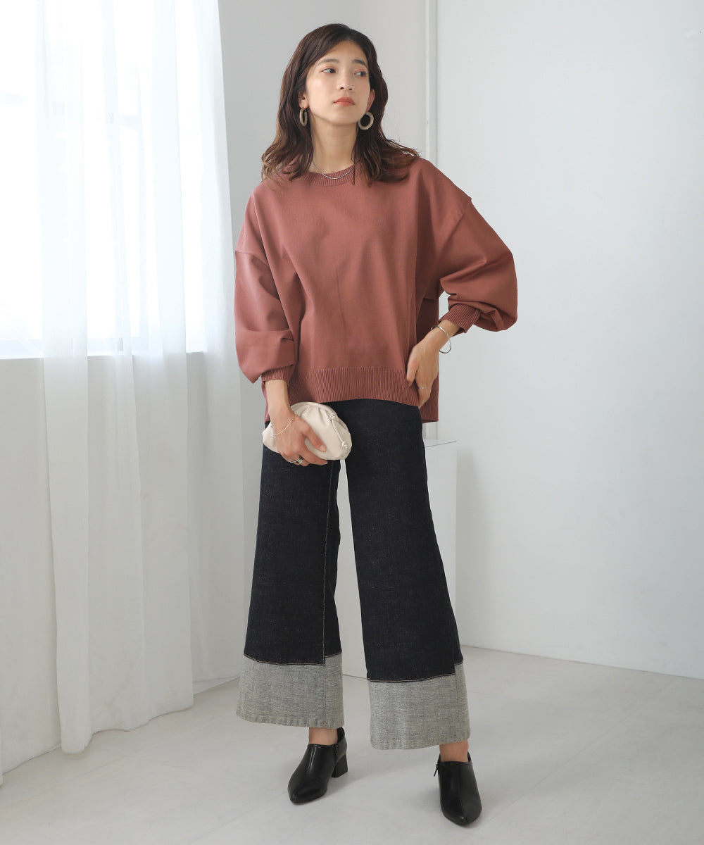 [WEB限定]きれいスウェットニットプルオーバー